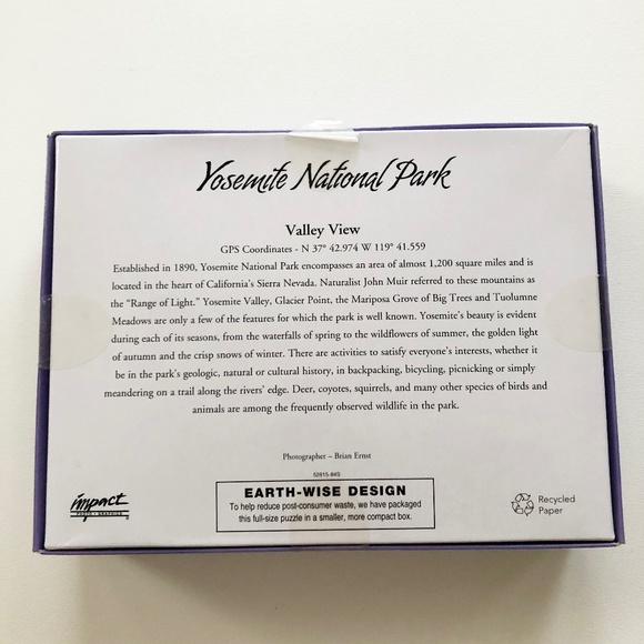 Yosemite National Park Jigsaw Puzzle 18"x24" Valley View w Poster NEW SEALED - Picture 2 of 4